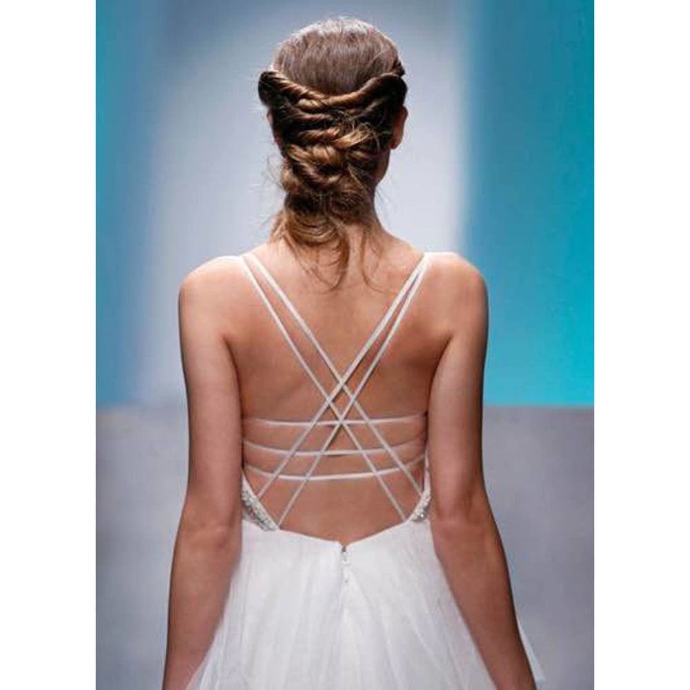 Alvina Valenta Blush Pink Tulle Wedding Dress size 10 Orig.$3800 - Picture 3 of 10